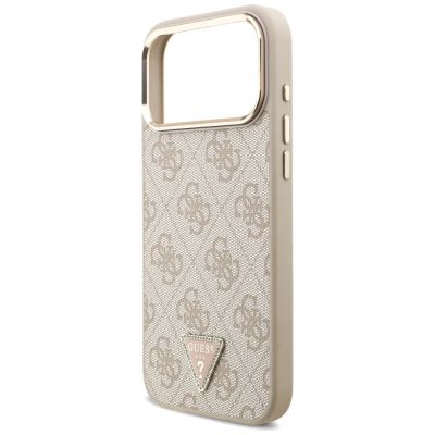 6. Etui Guess 4G Triangle Logo MagSafe na iPhone 17 Pro Max / 18 Pro Max - różowo-złote