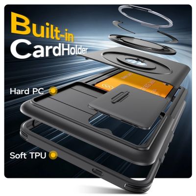 3. Etui na Samsung Galaxy S26 Ultra magnetyczne z metalowym pierścieniem 360° i osłoną aparatu - czarne