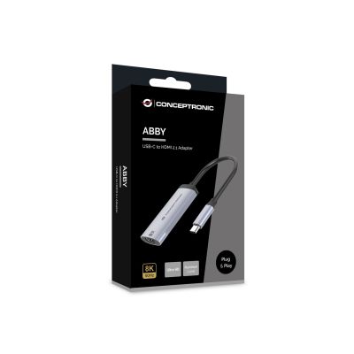 6. Conceptronic ABBY23G zewnętrzna karta graficzna usb 7680 x 4320 px Srebrny