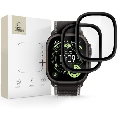Szkło hartowane Tech-Protect 2-pack na Apple Watch Ultra 49 mm - czarne