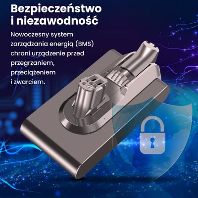 9. Extralink | Filtr + zamiennik baterii , akumulator do odkurzacza Dyson V12 | 25.2V 2500mAh