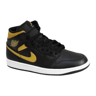 3. Buty do koszykówki Air Jordan 1 Mid (GS) Black/Metallic Gold - DQ8426-071