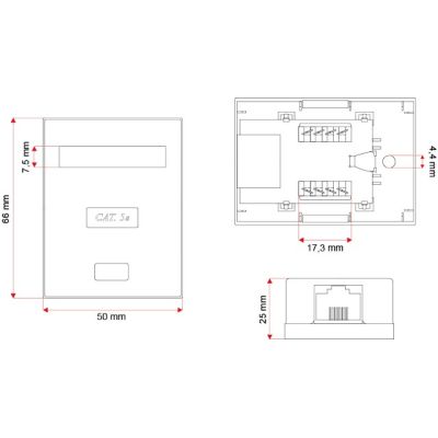 2. ALANTEC Gniazdo natynkowe STP kat.5e 1xRJ45 GN005 (kolor biały)