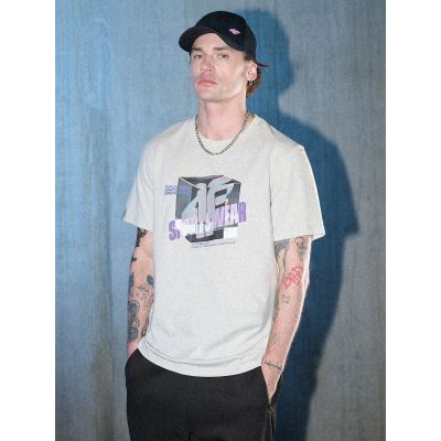 6. T-shirt regular z nadrukiem męski 4F 4FRSS26TTSHM3657-27S