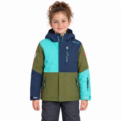 5. Trollkids Kids Hallingdal Jacket pine green/mystic blue/arctic blue (226-355)