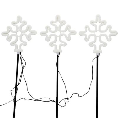 2. LAMPKI DEKORACYJNE ZEW ŚCIEŻKA STICK 3SZT PŁATEK ŚNIEGU NEON