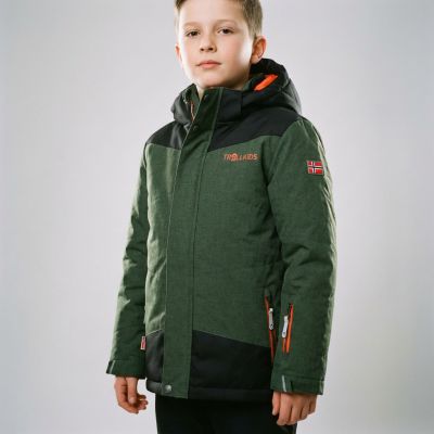 3. Kurtka zimowa dziecięca Trollkids Kids Norefjell Jacket ocieplana wodoodporna zielona (132-322)