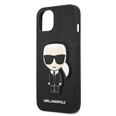 6. Etui Karl Lagerfeld Saffiano Ikonik Karl's Patch na iPhone 13 mini - czarne