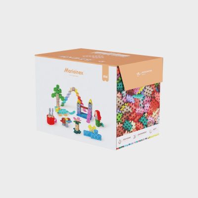 4. Klocki konstrukcyjne Marioinex Mini Waffle, 400 elementów pastelowe