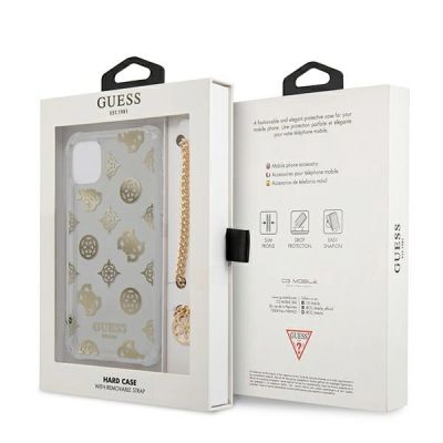 8. Etui Guess Peony Chain Collection na iPhone 11 Pro - złote