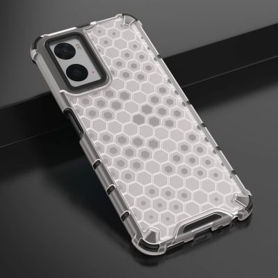 18. Honeycomb etui pancerny pokrowiec z żelową ramką Oppo A76 / Oppo A36 / Realme 9i przezroczysty