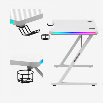 9. Biurko gamingowe Huzaro Hero 2.5 White RGB