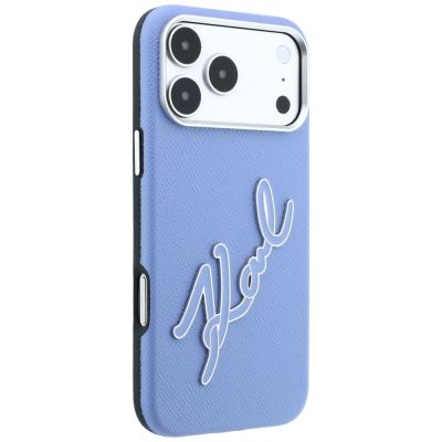 4. Etui Karl Lagerfeld Smooth Big Resin Signature Logo na iPhone 18 Pro Max / 17 Pro Max - niebieskie