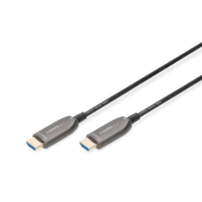 Kabel połączeniowy hybrydowy HDMI 2.1 Ultra High Speed 8K60Hz UHD HDMI A/HDMI A M/M czarny 15m