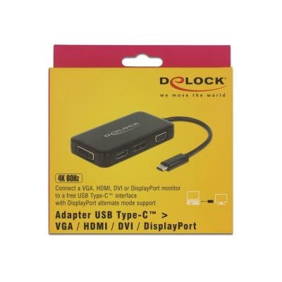 3. DeLOCK 63929 stacja dokująca USB 2.0 Type-C Czarny