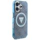 4. Etui Guess IML Metal Glitter 4G Circle Triangle MagSafe na iPhone 16 - niebieskie