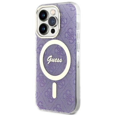 2. Etui Guess 4G MagSafe na iPhone 14 Pro - purpurowe