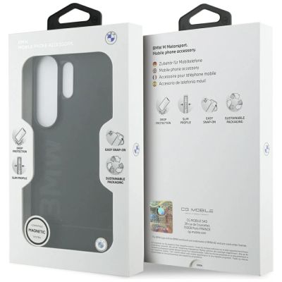 8. Etui BMW Leather Hot Stamp MagSafe na Samsung Galaxy S26 Ultra - czarne