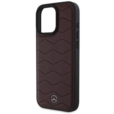 12. Etui Mercedes MB Waves Leather na iPhone 16 Pro Max - czerwone