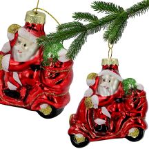 BOMBKA SZKLANA FORMÓWKA MIKOŁAJ NA MOTORZE SASKA GIFT & DECOR