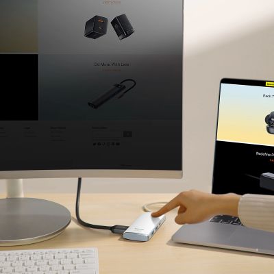 11. Baseus Lite Series wielofunkcyjny HUB USB Typ C - 2 x USB 3.0 / USB Typ C PD / HDMI 1,4 / SD/TF biały (WKQX050102)