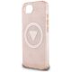 6. Etui Guess IML Metal Glitter 4G Circle Triangle MagSafe na iPhone 16e - różowe