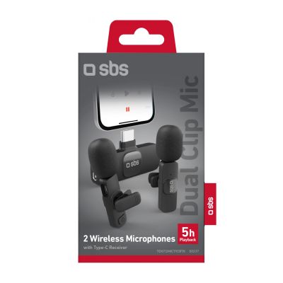 3. Mikrofony krawatowe SBS z odbiornikiem USB-C 2szt. - czarne