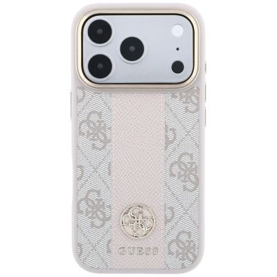 3. Etui Guess 4G with Stripe Round and Classic Logos MagSafe na iPhone 17 Pro / 18 Pro - różowe
