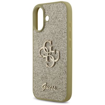 6. Etui Guess Fixed Glitter Big 4G na iPhone 17 - złote