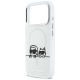 6. Etui Karl Lagerfeld IML Karl & Choupette Peekaboo Logo MagSafe na iPhone 17 Pro - białe