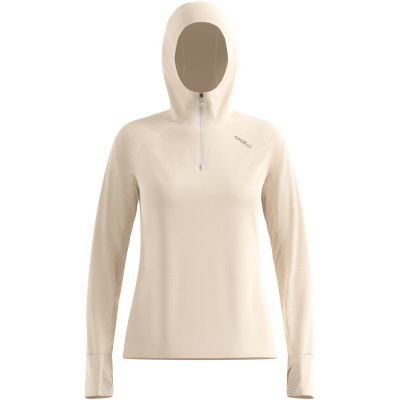 7. Bluza z kapturem damska Odlo X-ALP Mid layer hoody beżowa