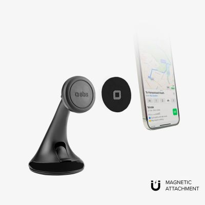 4. Uchwyt na smartfona SBS TESUPPWINDWIDEK kompatybilny z MagSafe, na deskę rodzielczą / szybę - czarny