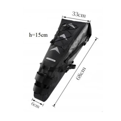 2. Rockbros torba podsiodłowa rolowana 10l czarna