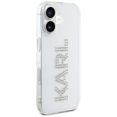 4. Etui Karl Lagerfeld IML Rhinestones Logo na iPhone 16 - przezroczyste