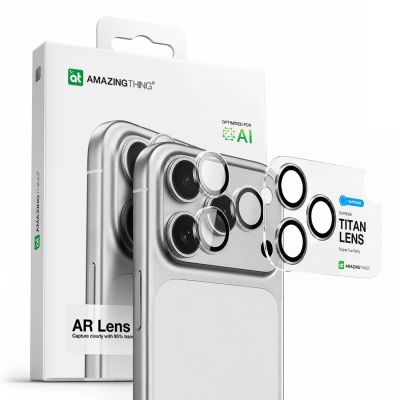 7. Szkło na aparat AMAZINGTHING Sapphire na iPhone 17 Pro / Pro Max - z czarną ramką