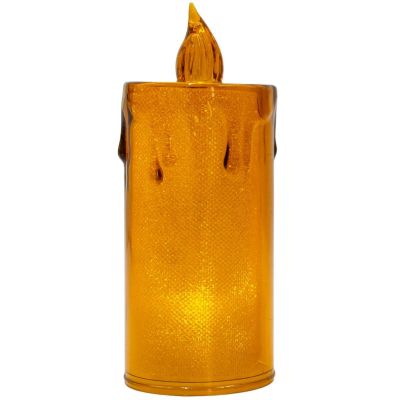 ŚWIECA DEKORACYJNA 12,5 CM AMBER CIEPŁY BIAŁY 1 LED