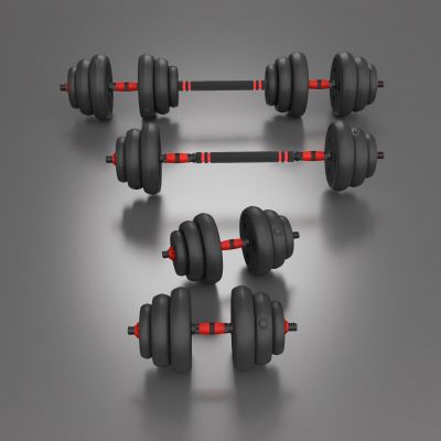 9. Zestaw ciężarów 6w1 HMS SGN120 (sztanga, sztangielki i kettlebell) 20kg