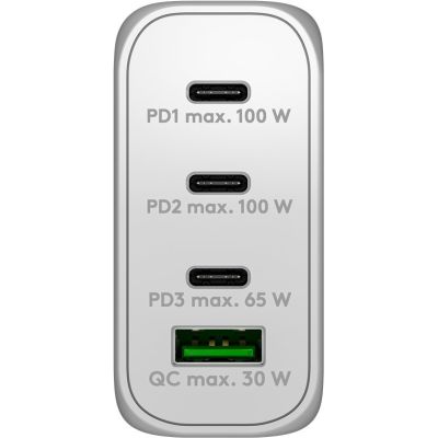 4. Goobay 65556 ładowarka do urządzeń przenośnych Laptop, Smartfon Biały Prąd przemienny Szybkie ładowanie Wewnętrzna