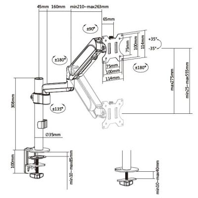 8. Equip 650132 uchwyt / stojak do monitorów 81,3 cm (32") Biurko Czarny