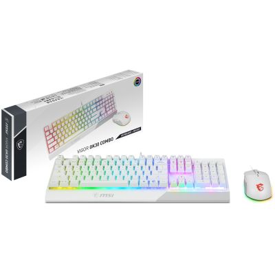 5. MSI S11-04DE305-CLA klawiatura Dołączona myszka Gaming USB QWERTZ Niemiecki Biały