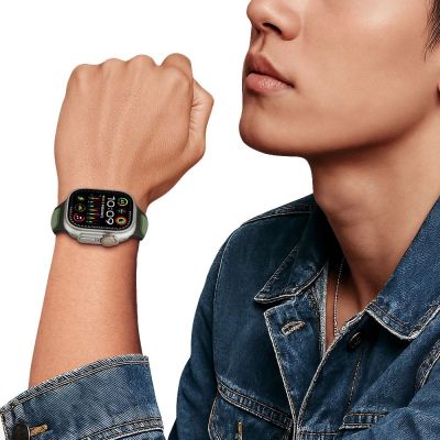 5. Pasek Tech-Protect IconBand Line na Apple Watch 44 / 45 / 46 / 49 mm - czarno-pomarańczowy