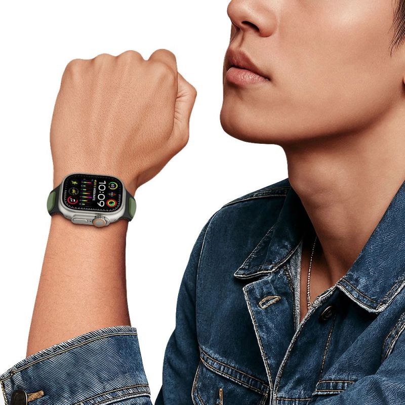 5. Pasek Tech-Protect IconBand Line na Apple Watch 44 / 45 / 46 / 49 mm - czarno-pomarańczowy