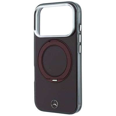 6. Etui Mercedes Ring Stand Iconic Logo MagSafe na iPhone 18 Pro / 17 Pro - burgundowe