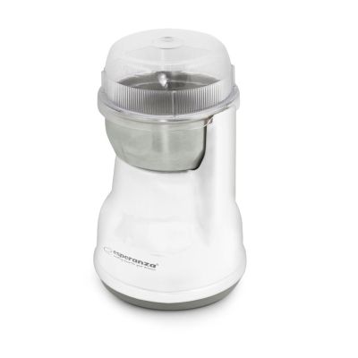 6. Młynek do kawy Esperanza Lungo EKC002W (160W; udarowy; kolor biały)