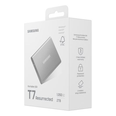11. Dysk zewnętrzny SSD Samsung T7 Resurrected 2TB Srebrny