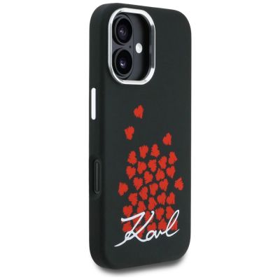 4. Etui Karl Lagerfeld Silicone Heart Sign Logo MagSafe na iPhone 16 - czarne