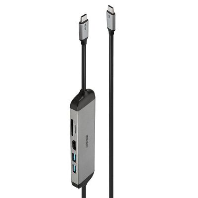 6. Lindy 43326 stacja dokująca Przewodowa USB 3.2 Gen 1 (3.1 Gen 1) Type-C Czarny, Szary