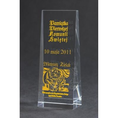 6. Trofeum szklane grawerowane + wypełnienie farbą