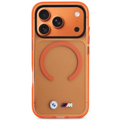 3. Etui BMW M IML Metal Logos MagSafe na iPhone 17 Pro - promarańczowe