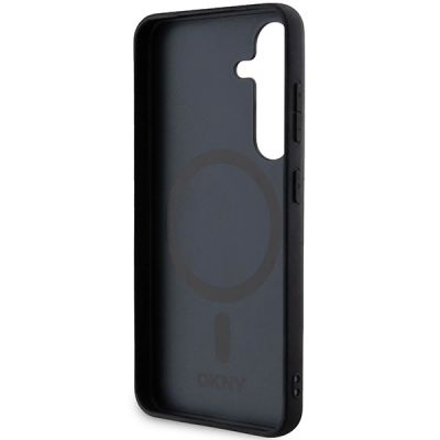7. Etui DKNY Leather Pattern Metal Logo MagSafe na Samsung Galaxy S24+ - czarne